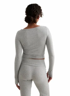 ease ribbed long sleeve top